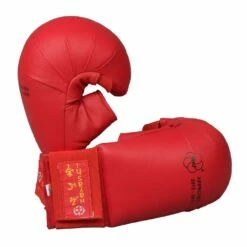 Hayashi WKF Approved Tsuki Karate Mitts With Thumb -FightGearPro Sales Store hayashi wkf approved tsuki karate mitts with thumb colour red size xxl 3 6084 p