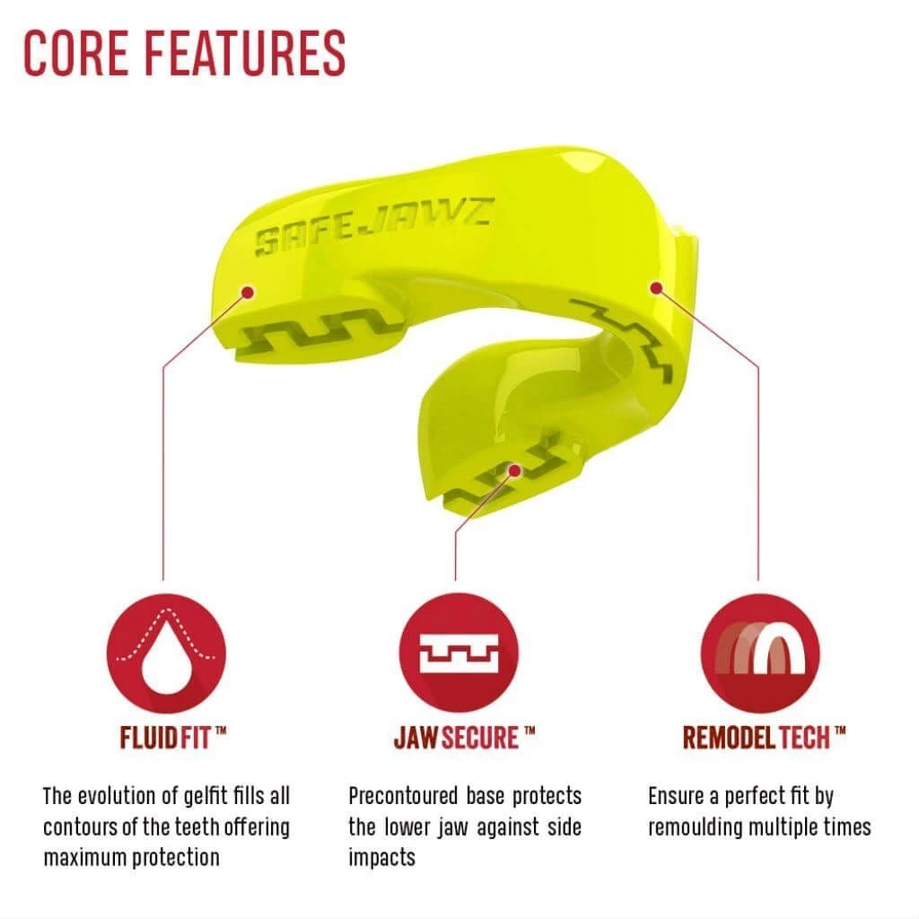 SafeJawz Intro Mouth Guard Fluro Yellow 4 SafeJawz Intro Mouth Guard Fluro Yellow - Image 2