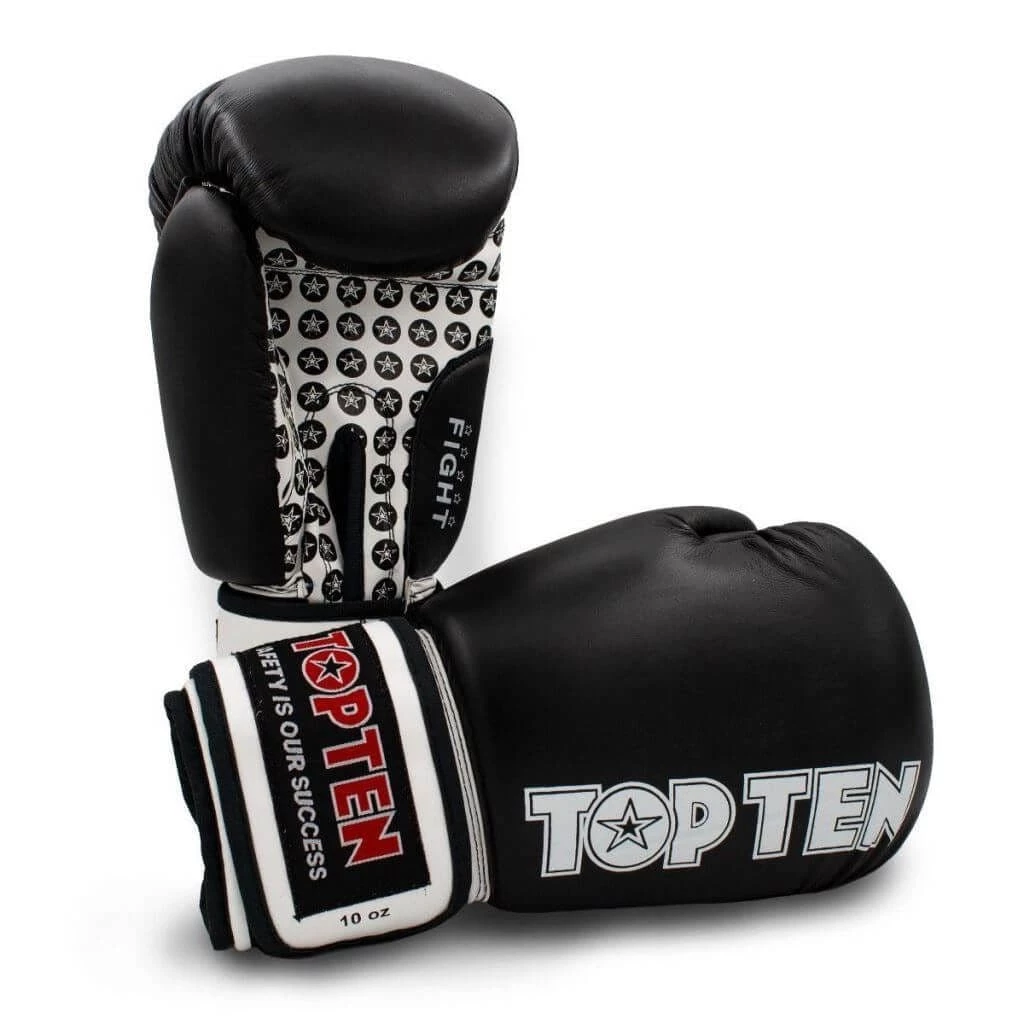 TOP TEN Fight Boxing Gloves Black 3 TOP TEN Fight Boxing Gloves Black