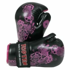 TOP TEN Flowers Pointfighter Gloves Black/Pink