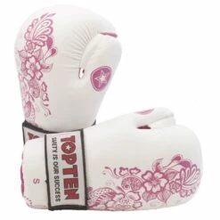 TOP TEN Flowers Pointfighter Gloves White/Pink