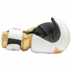TOP TEN Glossy Block Pointfighter Gloves White/Gold -FightGearPro Sales Store top ten glossy block pointfighter gloves white gold 4 6853 p