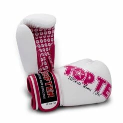 TOP TEN Women's Boxing Gloves White/Pink 10oz